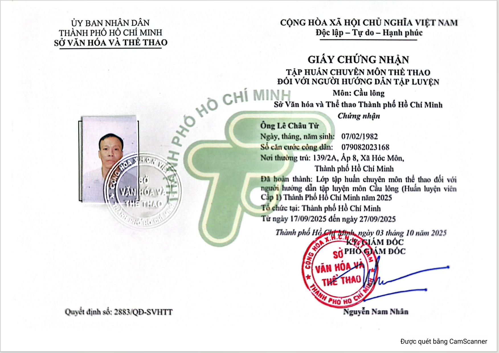 CẦU LÔNG CHÂU TỬ