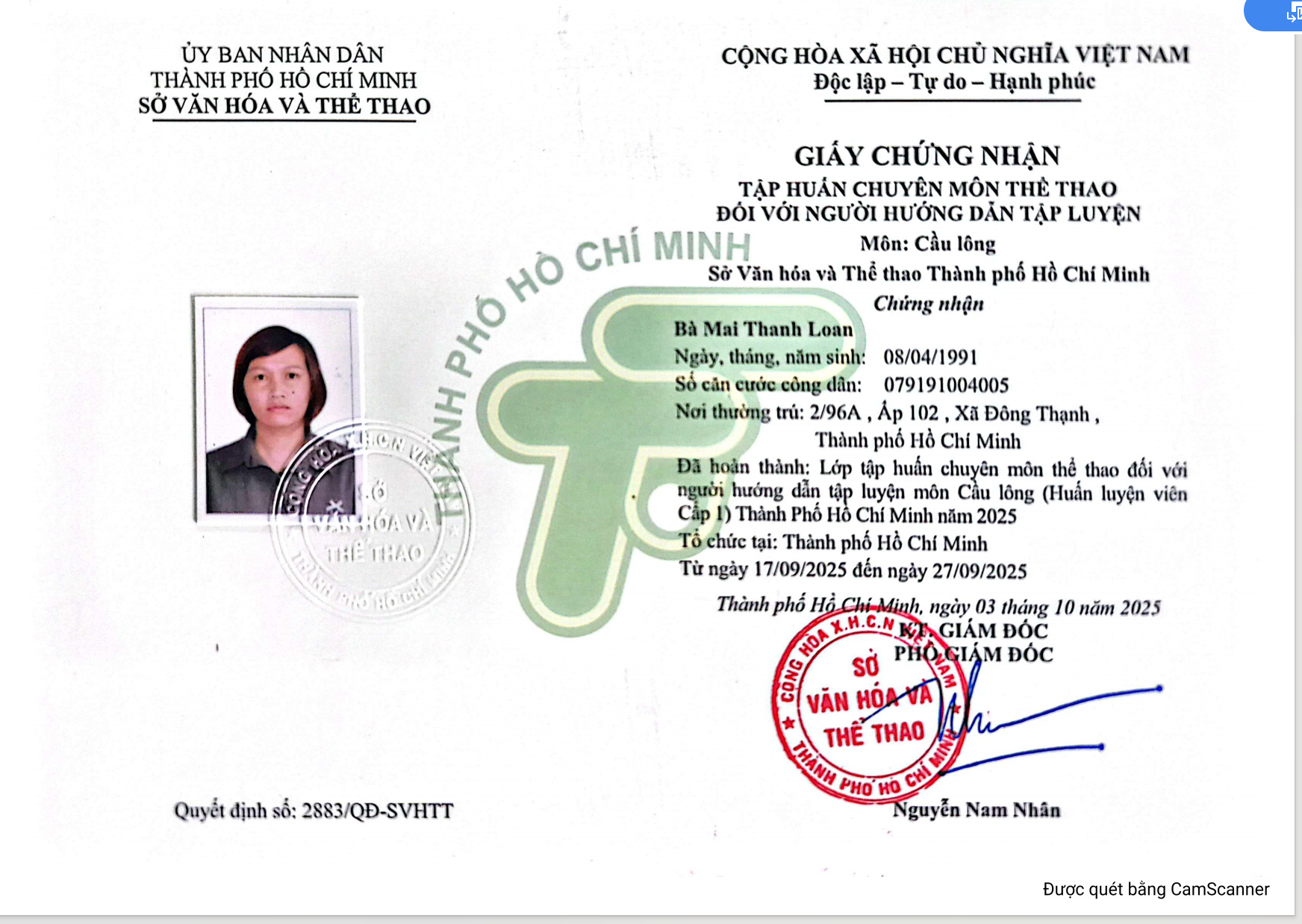 CẦU LÔNG CHÂU TỬ